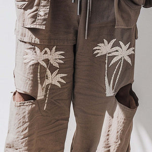Pantalones casuales rotos y bordados para hombre