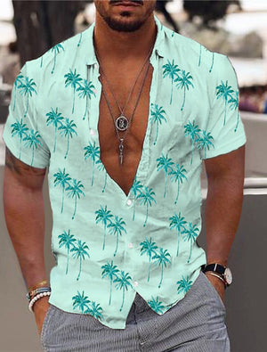 Camisa hawaiana con diseño de árboles Aloha para hombre