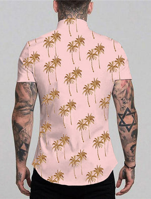 Camisa hawaiana con diseño de árboles Aloha para hombre