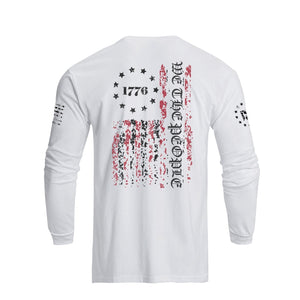 1776 USA FLAGGE GRAFIK LANGARM T-SHIRT