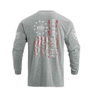 1776 USA FLAGGE GRAFIK LANGARM T-SHIRT