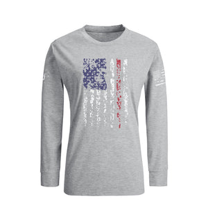 CAMISETA DE MANGA LARGA CON BANDERA DE EE. UU. PARA MUJER