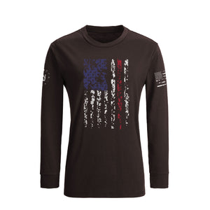 CAMISETA DE MANGA LARGA CON BANDERA DE EE. UU. PARA MUJER