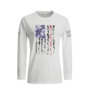 CAMISETA DE MANGA LARGA CON BANDERA DE EE. UU. PARA MUJER