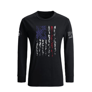 CAMISETA DE MANGA LARGA CON BANDERA DE EE. UU. PARA MUJER