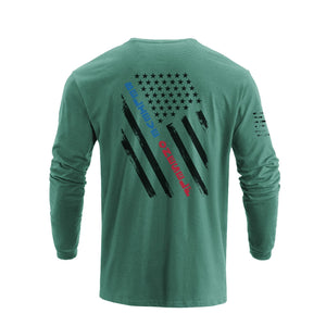 Langärmliges T-Shirt mit USA-Flaggen-Grafik