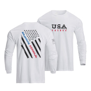 Langärmliges T-Shirt mit USA-Flaggen-Grafik
