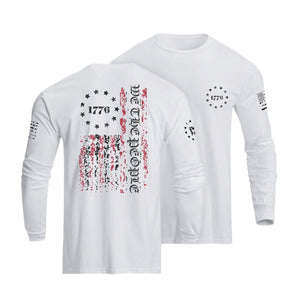 1776 USA FLAGGE GRAFIK LANGARM T-SHIRT