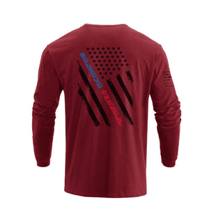 Langärmliges T-Shirt mit USA-Flaggen-Grafik