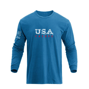 Langärmliges T-Shirt mit USA-Flaggen-Grafik