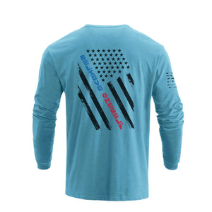 Langärmliges T-Shirt mit USA-Flaggen-Grafik