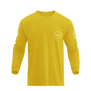 1776 USA FLAGGE GRAFIK LANGARM T-SHIRT