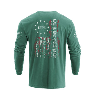1776 USA FLAGGE GRAFIK LANGARM T-SHIRT