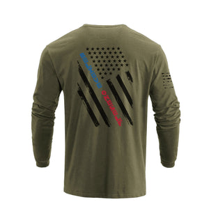 Langärmliges T-Shirt mit USA-Flaggen-Grafik
