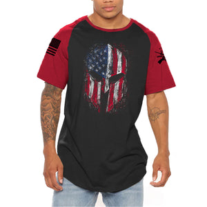 USA FLAGGE SPARTAN RAGLAN GRAFIK T-SHIRT