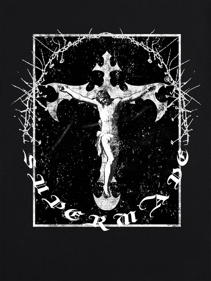 Retro Street Jesus Cross Print T-Shirt