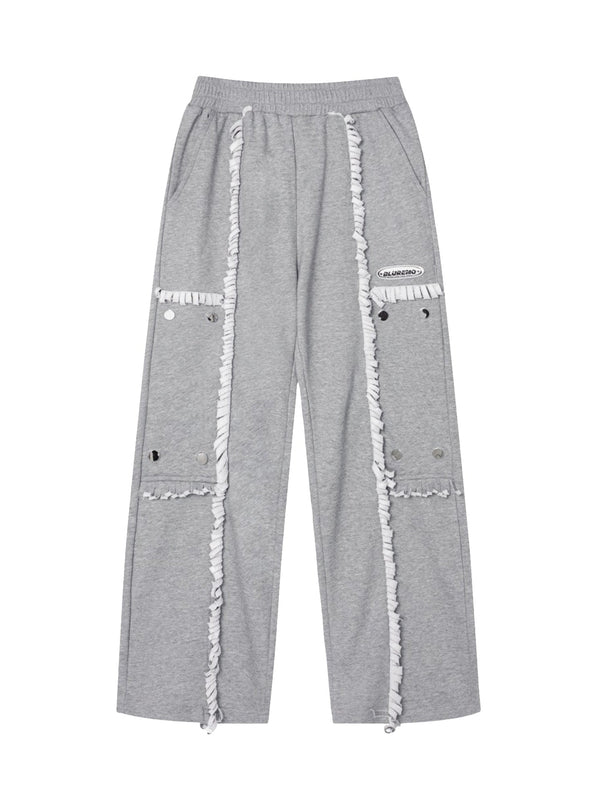 High Street Spliced Button Patchwork Pants