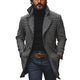 Men's Classic Houndstooth Notch Lapel Single Breasted Mid-Length Coat 20897713M