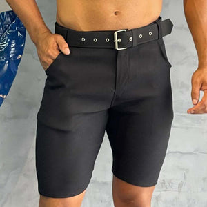 Men's Retro Casual Solid Color Slim Shorts