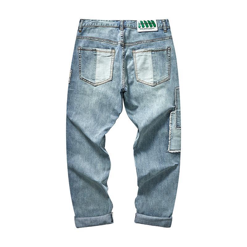Men's Patchwork Embroidered Jeans