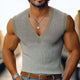 Camiseta básica de verano con cuello en V y tirantes finos para hombre