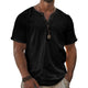 Men's Solid Henley Short Sleeve T-Shirt