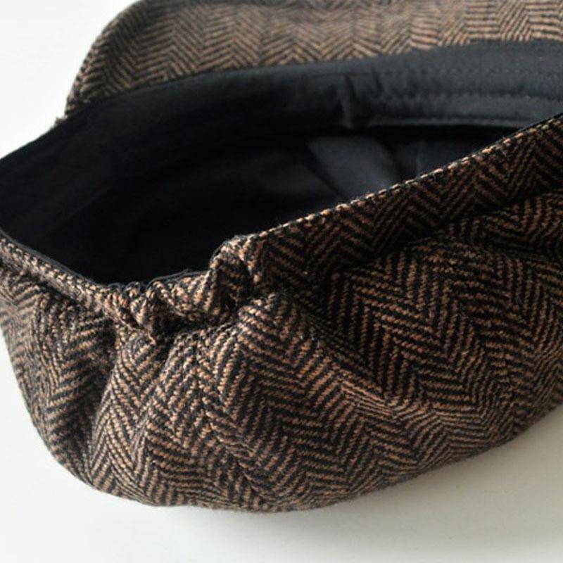 Men's Vintage Herringbone Woolen Beret