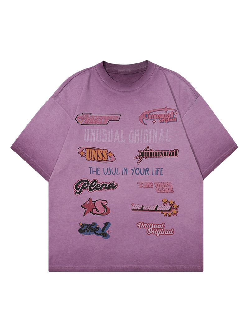 American-style sticker pattern cuttable T-shirt