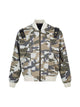 Camouflage Leather Shoulder Pad Denim Bomber Jacket