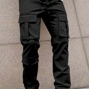 Men's Solid Color Casual Multi-Pocket Cargo Pants