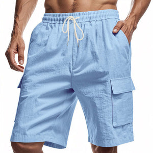 Men's Casual Solid Color Elastic Work Shorts