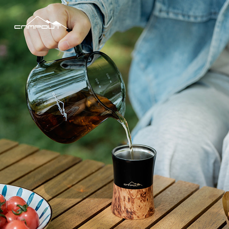 OUTDOOR COFFEE SET COMBINATION COFFEE FILTER CUP HANDMADE COFFEE POT FIBER COFFEE SET PORTABLE HOME USE