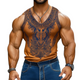 Herren-Tanktop mit Rundhalsausschnitt und Retro-Ethno-Print