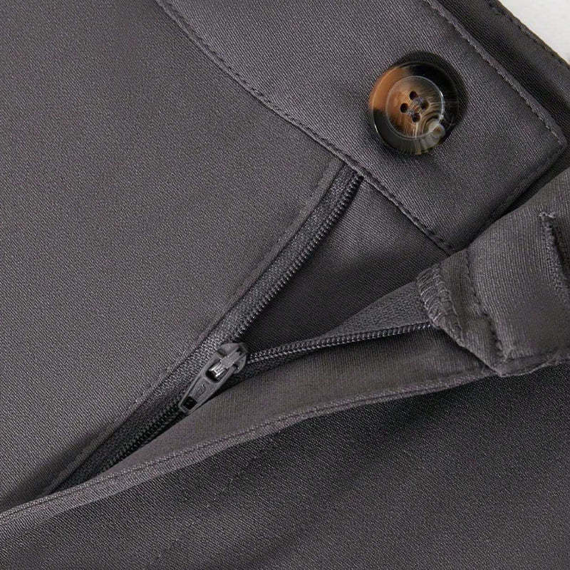 Men's Solid Color Blended Suit Pants