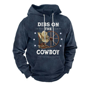 Men's Vintage Print Zip-Up Hoodie