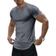 Camiseta de manga corta con cuello en V y punto de color liso para hombre