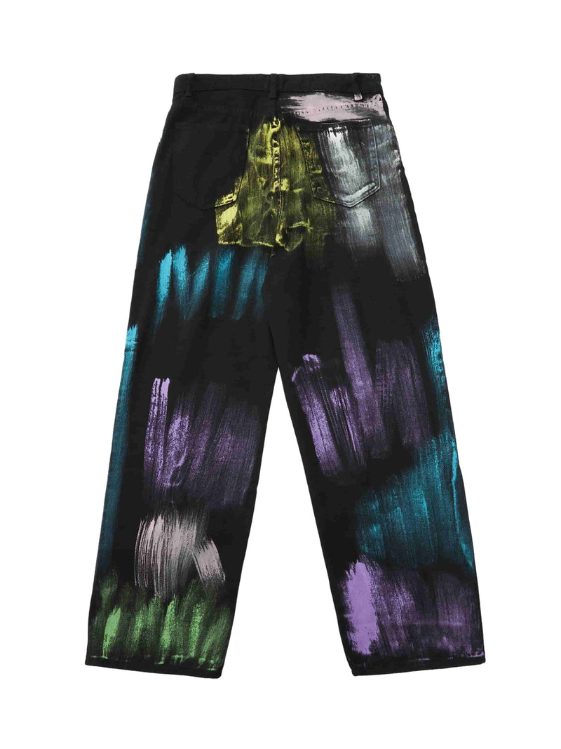 Watercolor Print Jeans