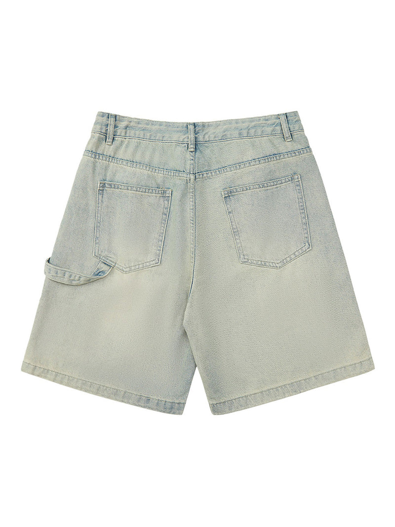 Retro Washed Hip-Hop Shorts