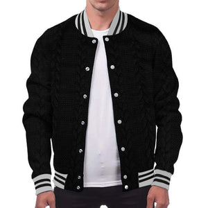 Lässige einreihige Strickjacke für Herren, Baseballjacke