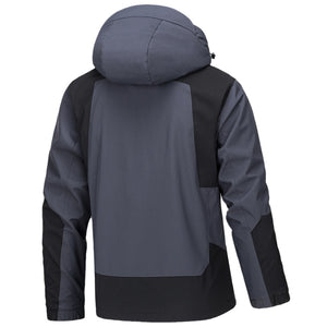 CHAQUETA RÍGIDA CON CAPUCHA DESMONTABLE Y TECHO IMPERMEABLE PARA EXTERIORES