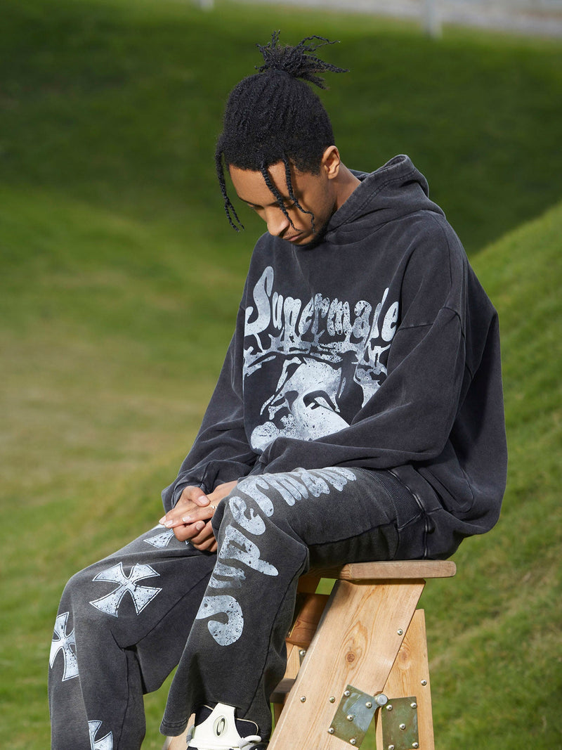 Heavy Washed Jesus Graphic Hoodie