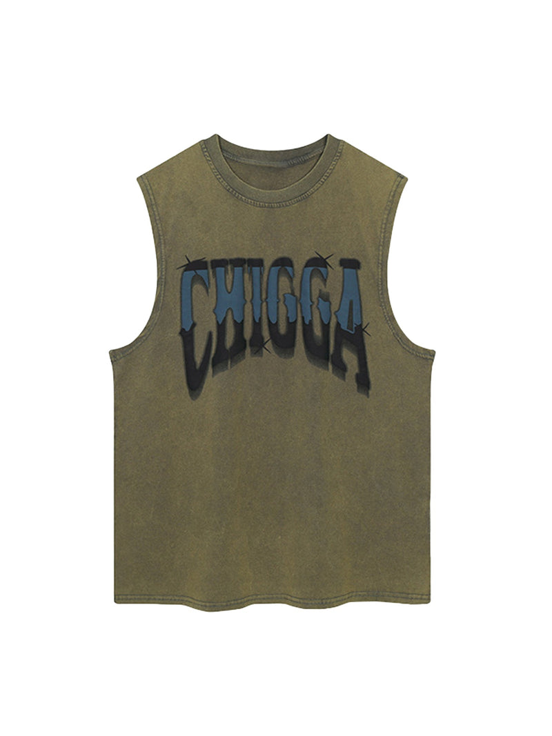 Retro Hip-hop Foam Printed Star Vest