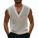 Camiseta clásica de verano de punto con rayas verticales para hombre