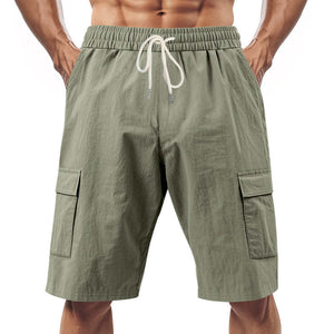 Men's Casual Solid Color Elastic Work Shorts