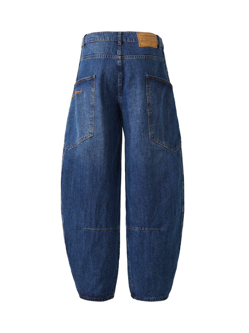 Embroidered Scimitar Tapered Jeans