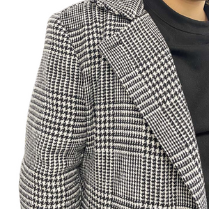 Men's Retro Classic Casual Double Breasted Knee-Length Houndstooth Coat