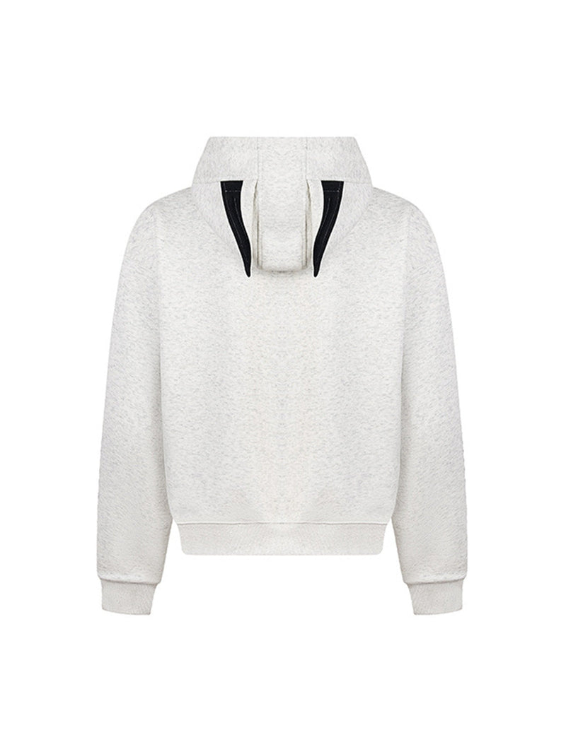 Mottled Letter Graphic Hooded Sweatshirt