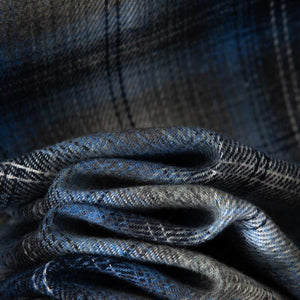 Camisa informal de manga larga con solapa a cuadros para hombre