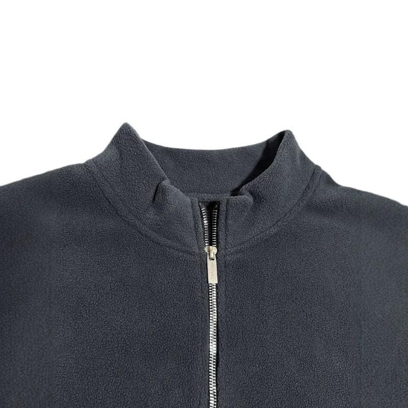 Men's Loose Fleece Stand Collar Solid Color Sweatshirt