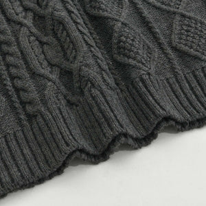 Herren-Strickpullover mit Zopfmuster und Stehkragen im Vintage-Stil